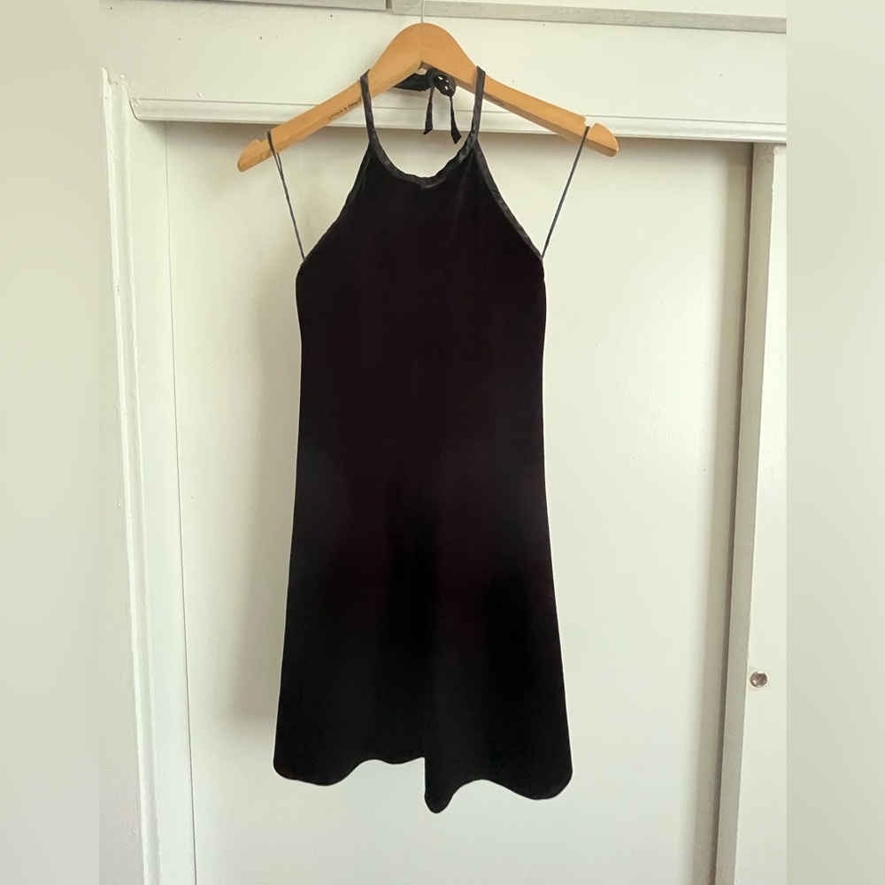 Jessica Howard Vintage Velvet Halter Skater Dress
